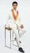 Men's Ivory and Gold Jacquard Tuxedo Suit + Bowtie – Formal Wedding, Prom, and Gala Outfit in Cream Off White color