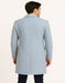 Men’s Light Blue Wool Overcoat – Classic Single-Breasted Long Coat - Sky Blue Carcoat Wool Fabric