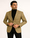 Men's Light Brown Plaid Sport Coat – Classic Check Blazer for Business and Casual Wear in Tan Windowpane Taupe Color