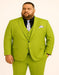 Men's Lime Green Three-Piece Suit with Floral Tie – Slim Fit Tuxedo for Weddings & Parties