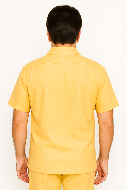 Mens Linen Walking Suit - Yellow Summer Outfit - Mens Linen Suit - Image 6