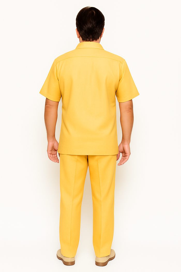 Mens Linen Walking Suit - Yellow Summer Outfit - Mens Linen Suit - Image 2