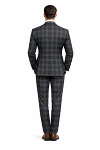 Black Windowpane Pane Suit - Mens Vested 3 Piece Suit - Gangster 1920s Style - Image 2