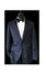 Men's Navy Blue  Peak Lapel Velvet velour Blazer