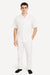 Men's Short Sleeve 100% Linen 2 Piece With Pleated Pant White Shirt  Walking Leisure Suit