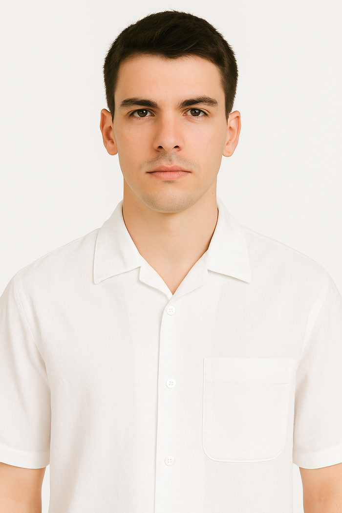 Men's Two Piece White Linen Short Sleeve Big Size Casual Casual Two Piece Mens Walking Outfit For Sale Pant Sets Suit all white outfits for men - Image 5