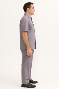 Men's Short Sleeve 2 Piece Lavender Casual Casual Two Piece Walking Outfit For Sale Pant Sets Suit