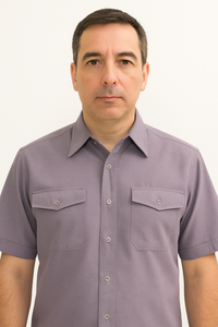 Men's Short Sleeve 2 Piece Lavender Casual Casual Two Piece Walking Outfit For Sale Pant Sets Suit