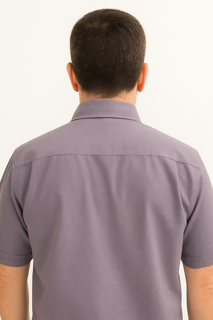 Men's Short Sleeve 2 Piece Lavender Casual Casual Two Piece Walking Outfit For Sale Pant Sets Suit - Image 6
