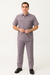 Men's Short Sleeve 2 Piece Lavender Casual Casual Two Piece Walking Outfit For Sale Pant Sets Suit