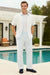 Men’s Sky Blue Two-Piece Short Sleeve Walking Suit Plus Matching Pants – Casual Summer Outfit