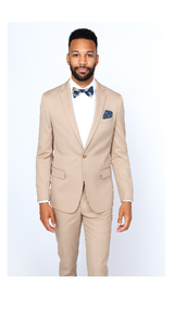 Men's Slim Fit Suit - Fitted Suit - Skinny Suits Men's BeigeRossiman Rossi Suit
