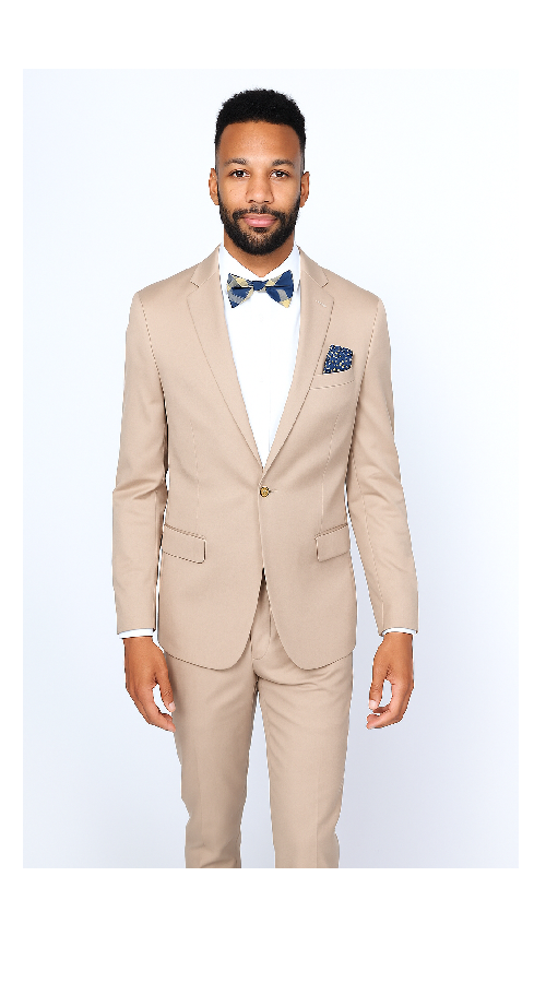 Men's Slim Fit Suit - Fitted Suit - Skinny Suit Men's Navy Two Button Wedding Suit main image 0