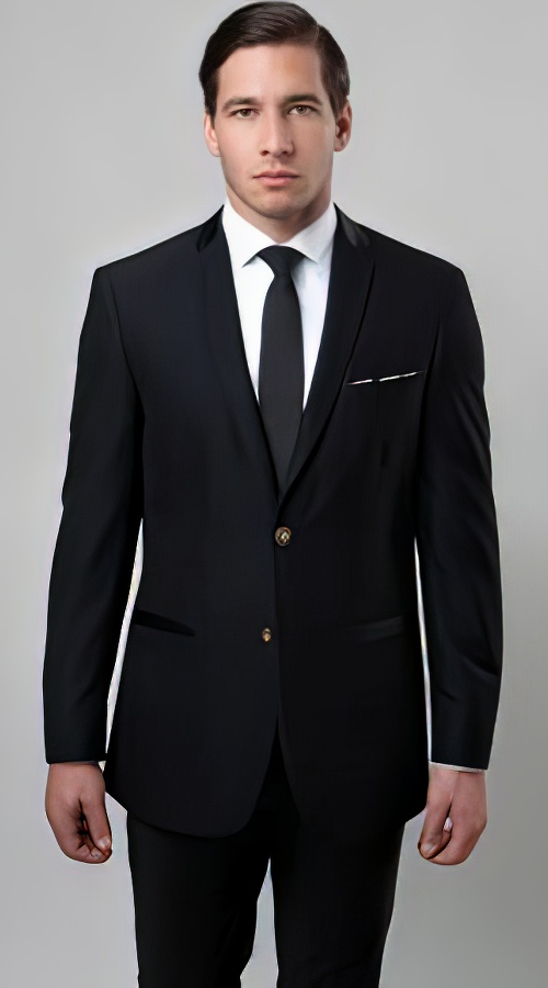 Men's Pick Stitched 2 Button Grey Slim Fit Skinny Suit main image 1