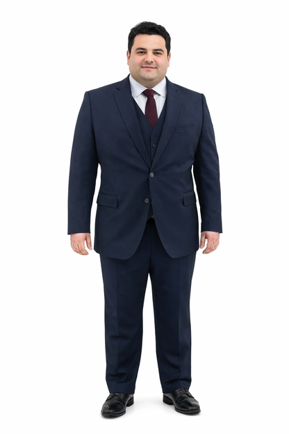 Tiglio Italian Suit - Real Wool Fabric Super 150's Porto Slim Fit Suit & Vest, Pure Wool Suit in Color Navy