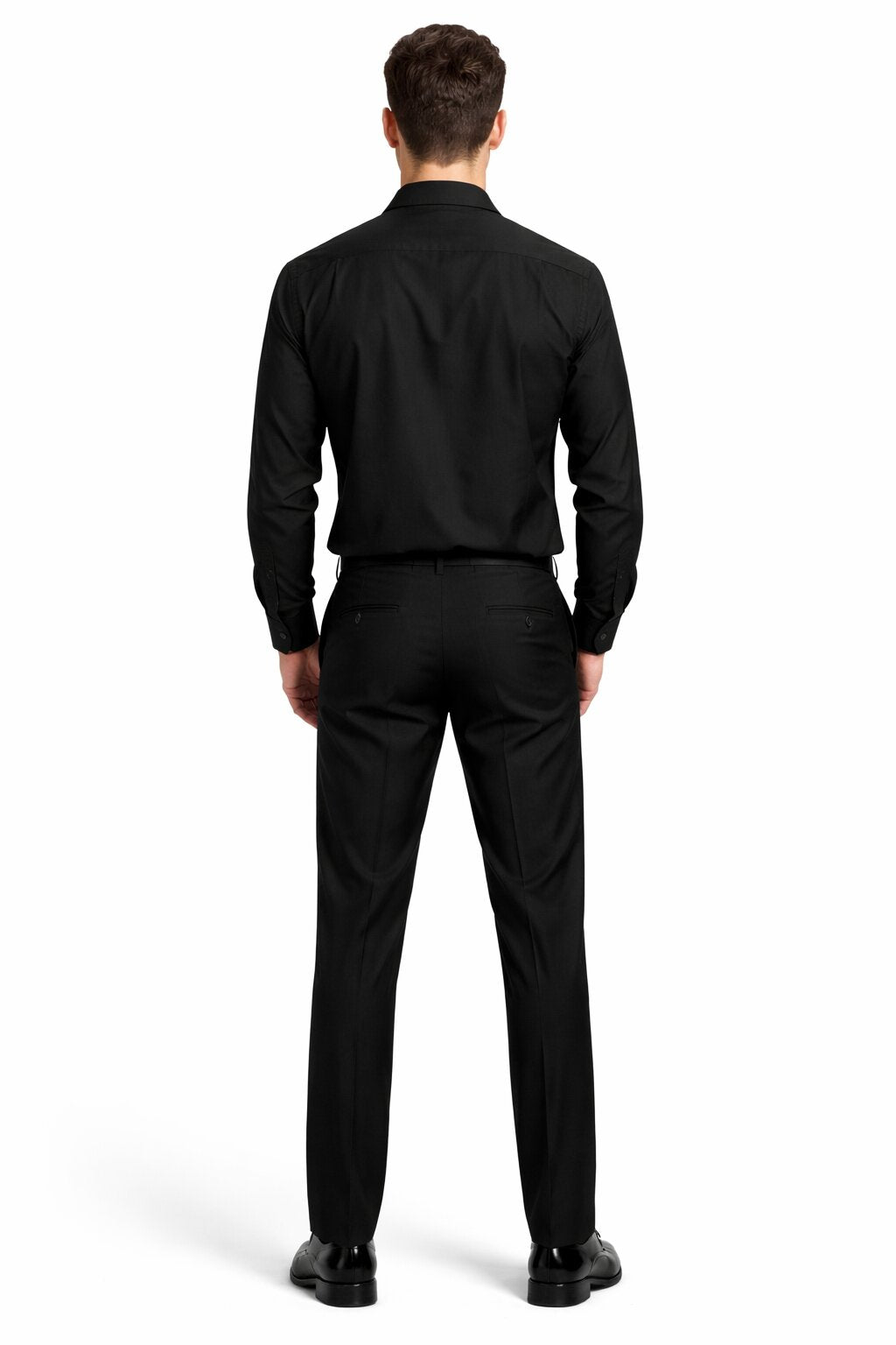 Mens Luxury Black Wool Two-Piece Leisure Walking Suit - Image 2
