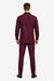 Mens Luxury Burgundy Wool Two-Piece Leisure Walking Suit