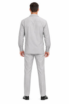 Mens Luxury Grey Wool Two-Piece Leisure Walking Suit - Image 2