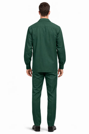 Mens Luxury Hunter Green Wool Two-Piece Leisure Walking Suit - Image 2