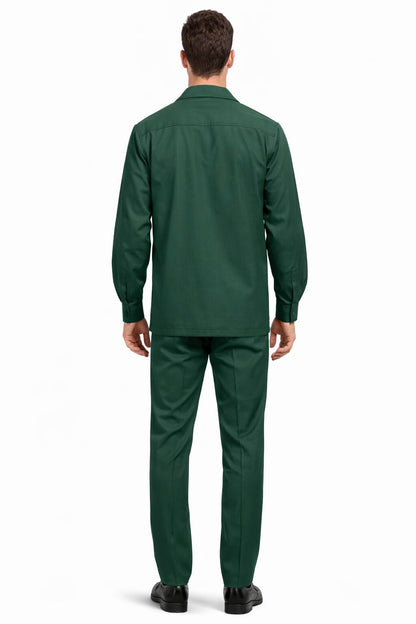 Mens Luxury Hunter Green Wool Two-Piece Leisure Walking Suit - Image 2