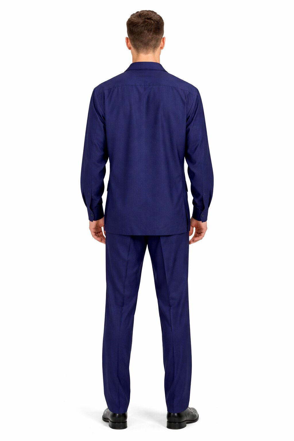 Mens Luxury Navy Blue Wool Two-Piece Leisure Walking Suit - Image 2