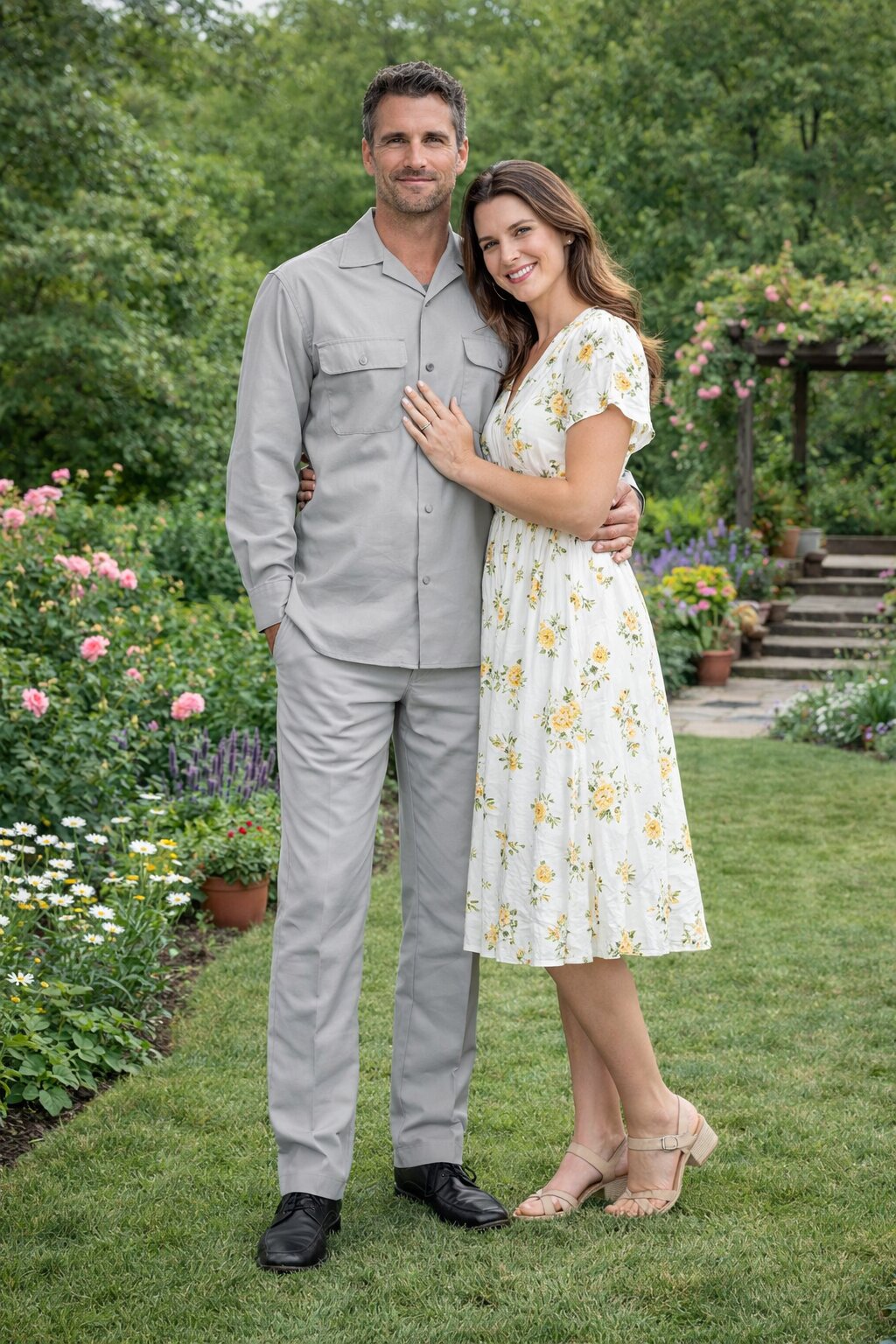Mens Luxury Grey Wool Two-Piece Leisure Walking Suit - Image 6