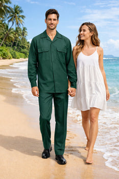 Mens Luxury Hunter Green Wool Two-Piece Leisure Walking Suit - Image 5