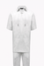Men’s White Lace-Up Shirt and Pants Set – Casual Summer Two-Piece Outfit