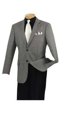 Men's Wool Sport Coat Black Birdseye