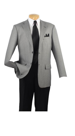 Men's Wool Sport Coat Black Hounds Tooth