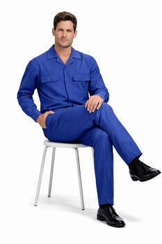 Mens Luxury Sapphire Blue Wool Two-Piece Leisure Walking Suit - Image 7