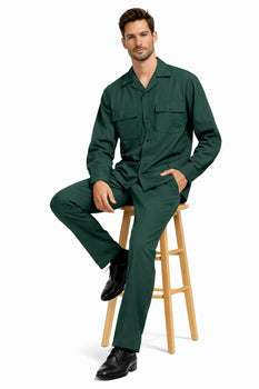 Mens Luxury Hunter Green Wool Two-Piece Leisure Walking Suit - Image 6