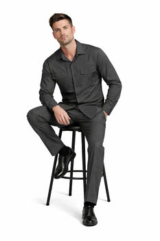 Mens Luxury Charcoal Grey Wool Two-Piece Leisure Walking Suit - Image 8
