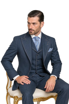 Men's 100% Cotton Denim Suit Set