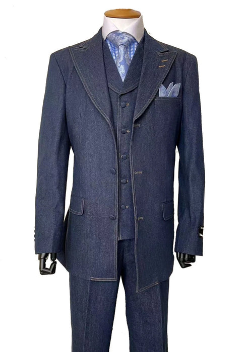 Men's 100% Cotton Denim Suit Set 