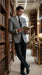 Men's 100% Luxurious Wool Sport Coat Black houndstooth checkered