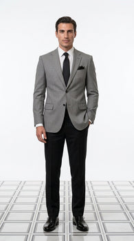 Men's 100% Luxurious Wool Sport Coat Black houndstooth checkered