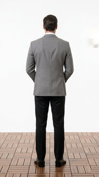 Men's 100% Luxurious Wool Sport Coat Black houndstooth checkered