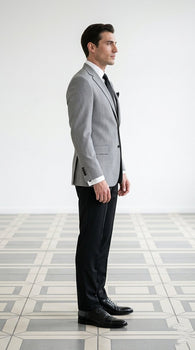 Men's 100% Luxurious Wool Sport Coat Black houndstooth checkered