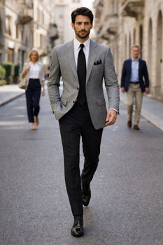 Men's 100% Luxurious Wool Sport Coat Black houndstooth checkered