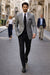 Men's 100% Luxurious Wool Sport Coat Black houndstooth checkered