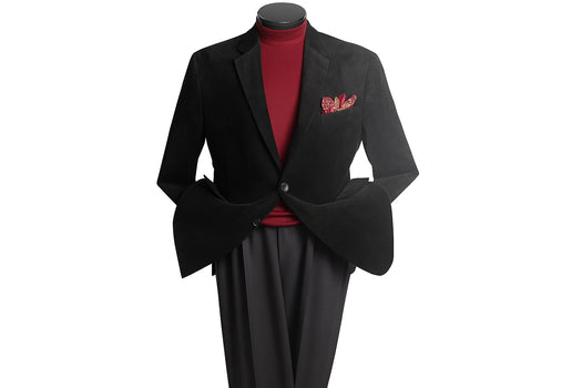 Men's 2 Buttons Classic Corduroy Cheap Priced Unique Dress Blazer Jacket For Men Sale Black