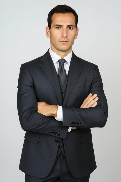 Men's 3 buttons Grey Suit