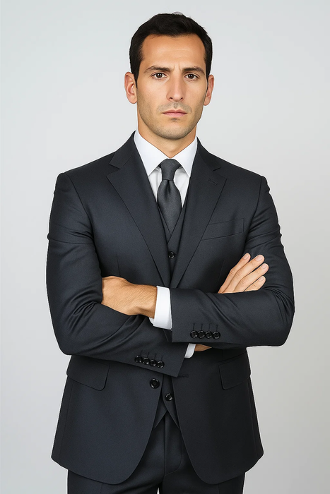 Men's 3 buttons Grey Suit