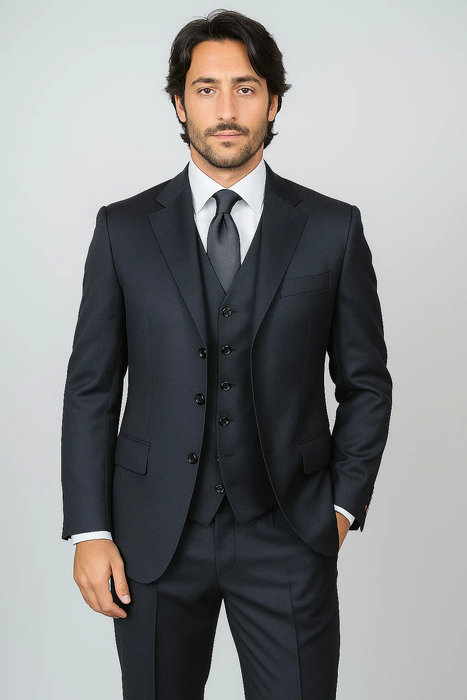 Men's 3 buttons Grey Suit