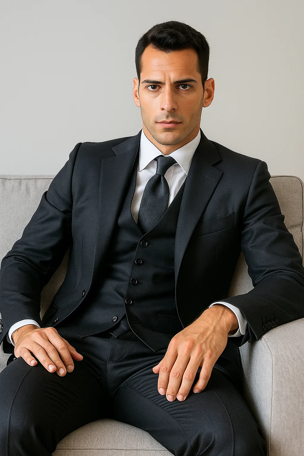 Men's 3 buttons Grey Suit