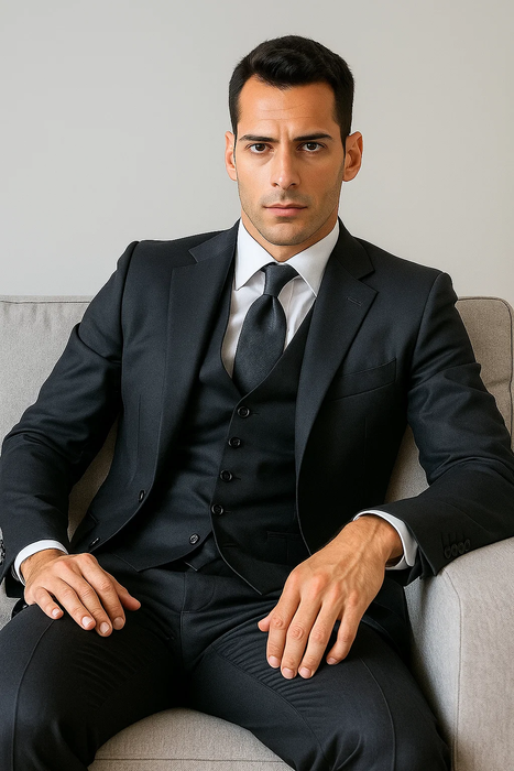 Men's 3 buttons Grey Suit