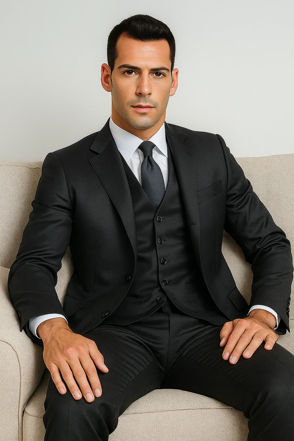 Men's 3 buttons Grey Suit