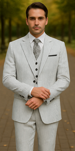 Men's Big & Tall Seersucker Sear sucker suit Black