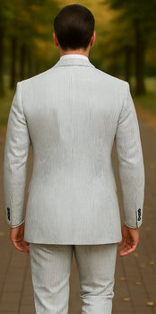 Men's Big & Tall Seersucker Sear sucker suit Black - Image 6